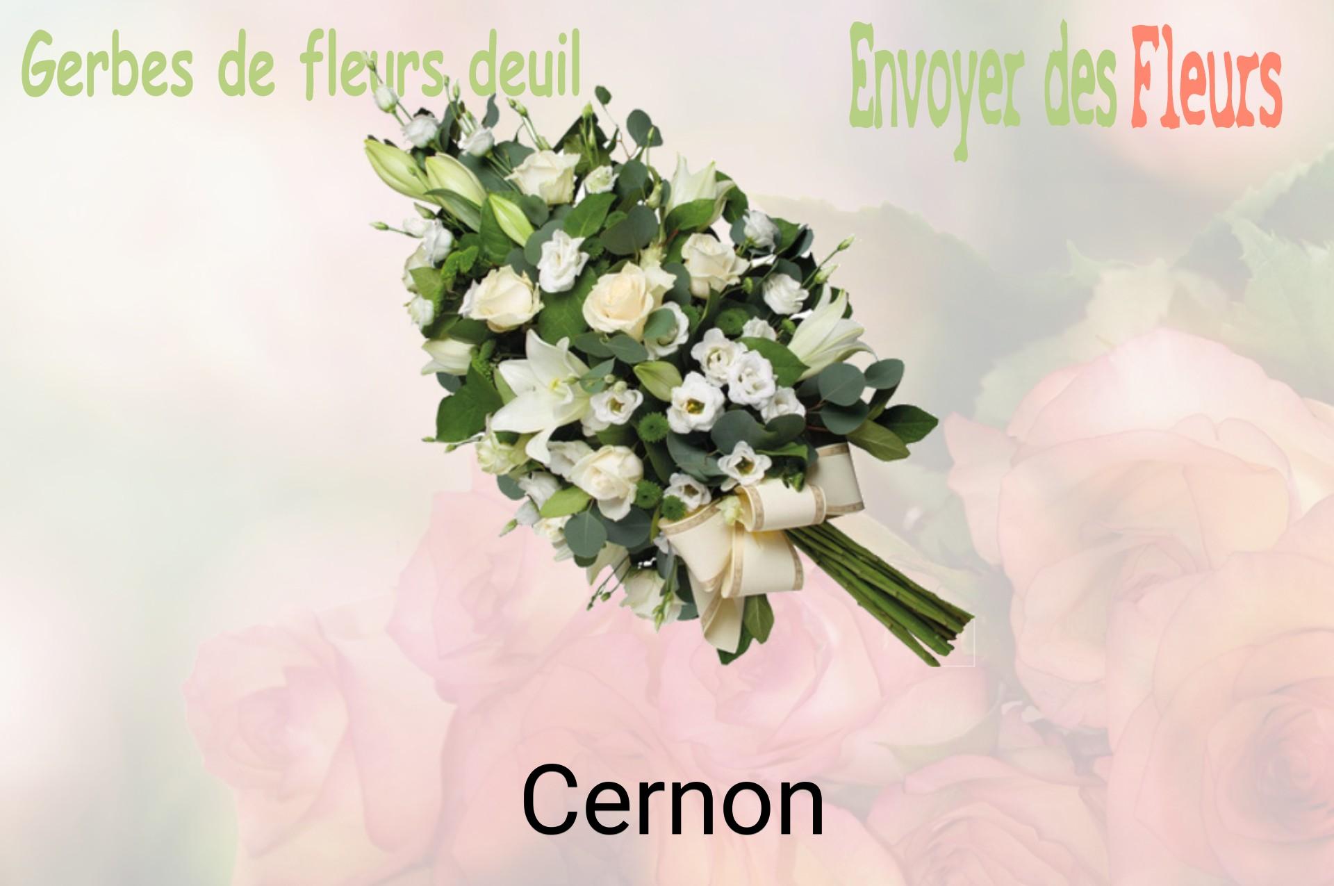 Gerbe de fleurs de deuil livrée à Cernon
